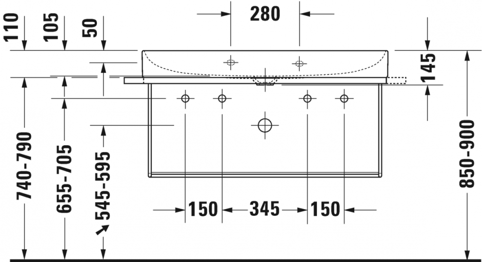 Раковина Duravit DuraSquare двойная 100х47 235310 ФОТО