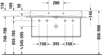 Раковина Duravit DuraSquare двойная 100х47 235310 схема 5