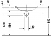 Раковина Duravit DuraStyle встраиваемая 61,5х49,5 037462 схема 2