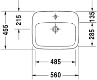 Раковина Duravit DuraStyle встраиваемая 56х45,5 037456 схема 1