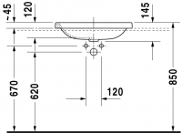 Раковина Duravit DuraStyle встраиваемая 60х43 037260 схема 2