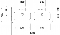 Раковина Duravit DuraStyle Двойная 130х48 233813 схема 1