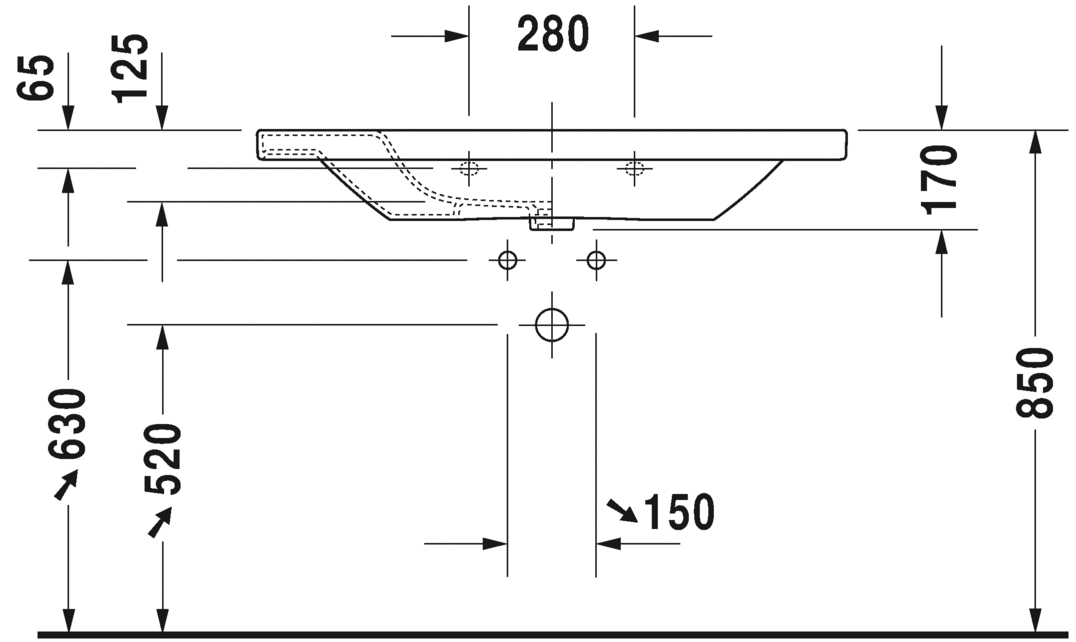 Раковина Duravit DuraStyle 100х48 232010 схема 4