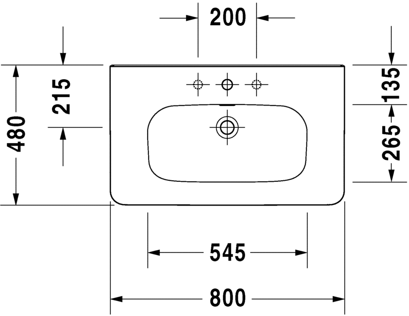 Раковина Duravit DuraStyle 80х48 232080 ФОТО