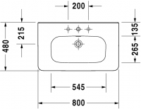 Раковина Duravit DuraStyle 80х48 232080 схема 2