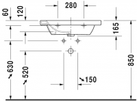 Раковина Duravit DuraStyle 65х48 232065 схема 3