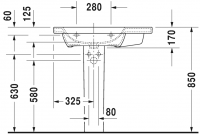 Раковина Duravit DuraStyle асимметричная 80х48 232580 схема 3