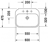 Раковина Duravit Happy D.2 60х47,5 231660 схема 1