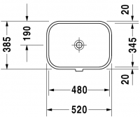 Раковина Duravit Happy D.2 встраиваемая 48х34,5 045748 схема 1