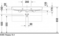 Раковина Duravit Happy D.2 100х50,5 231810 схема 3