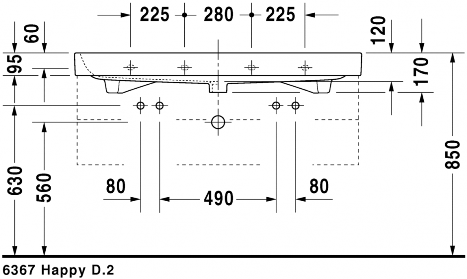 Раковина Duravit Happy D.2 двойная 120х50,5 231812 ФОТО