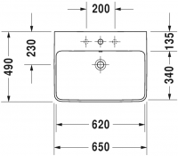 Раковина Duravit ME by Starck 65х49 233565 схема 1