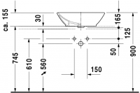 Раковина Duravit ME by Starck накладная 55х42 033452 схема 2