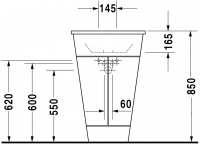 Раковина Duravit Starck 1 для мебели 58х58 040658 схема 3