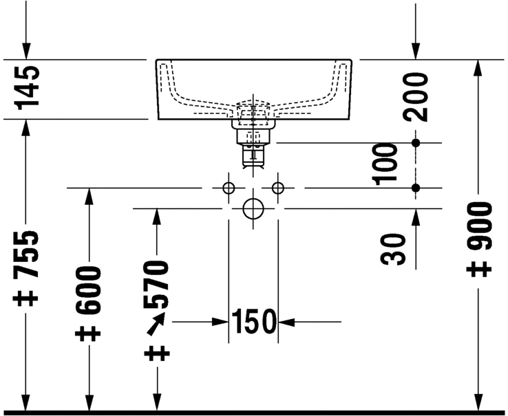 Раковина Duravit Starck 1 48х48 044648 схема 2