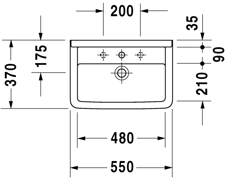 Раковина Duravit Starck 3 55х37 030155 ФОТО