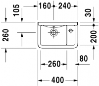 Раковина для ванной комнаты Duravit Starck 3 075140 40х26 см схема 2