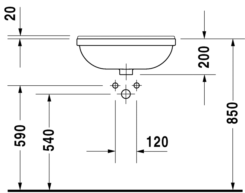 Раковина Duravit Starck 3 полувстраиваемая 55х46 031055 ФОТО