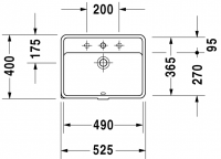 Раковина Duravit Starck 3 встраиваемая 49х36,5 030249 схема 2