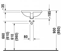 Раковина Duravit Starck 3 встраиваемая 43х43 030543 схема 3