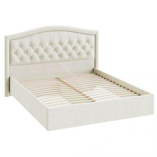 Кровать с ПМ "Адель" Тип 1 без заглушины (Велюр мокко светлый)