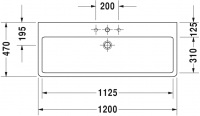 Раковина Duravit Vero 120х47 045412 схема 1