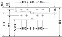 Раковина Duravit Vero двойная 100х47 045410 схема 3