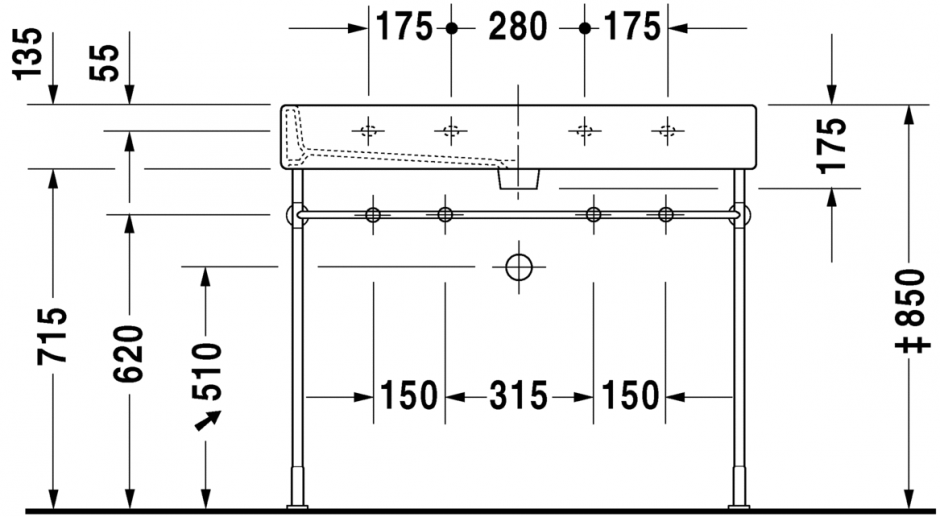 Раковина Duravit Vero двойная 100х47 045410 ФОТО