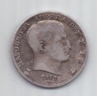 1 лира 1811 г. Наполеон l . Италия. Франция