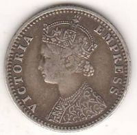 1/4 рупии 1887 г. Британская Индия