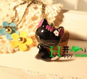 Корейский кулон "Черный котенок"