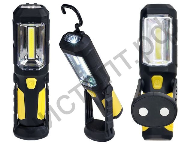 Фонарь кемпинг Perfeo "Wanted" PF_A4420, LED+COB, прорезиненный, магниты, крючок 3*АА