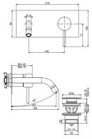 Fima carlo frattini Spillo up смеситель для раковины F3051X5 схема 1