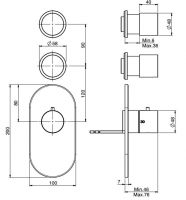 Fima carlo frattini Fimatherm смеситель для ванны/душа F3253X2 схема 1