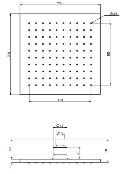 Лейка для верхнего душа Fima - carlo frattini Wellness F2620/2 20х20 ФОТО