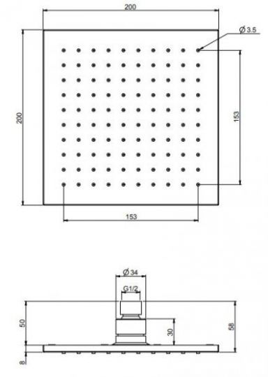 Лейка для верхнего душа Fima - carlo frattini Wellness F2620/2 20х20 ФОТО