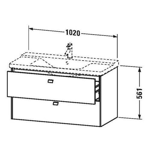 Тумба под раковину Duravit Brioso BR 4122 102x47,9 схема 1