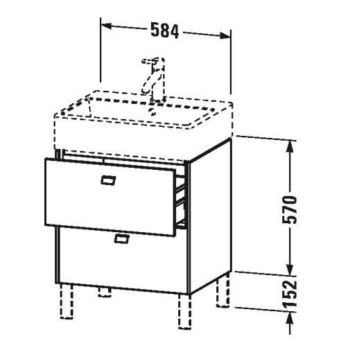 Тумба под раковину Duravit Brioso BR 4433 58,4x45,9 ФОТО