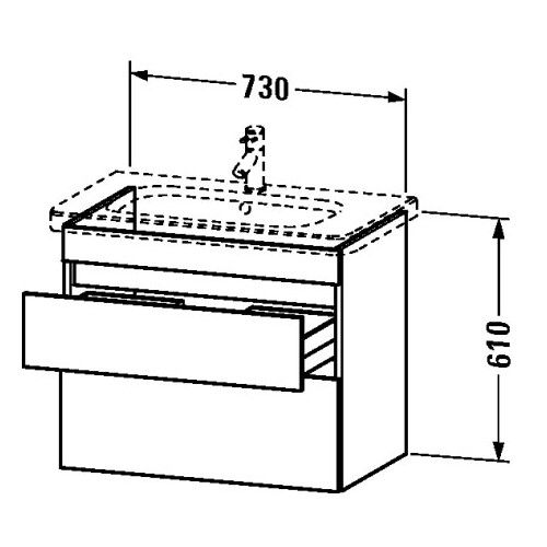 Тумба под раковину Duravit DuraStyle DS 6481 73x44,8 схема 1