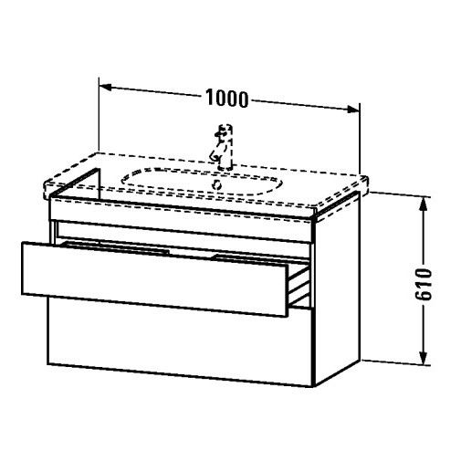 Тумба под раковину Duravit DuraStyle DS 6485 100x45,3 схема 1