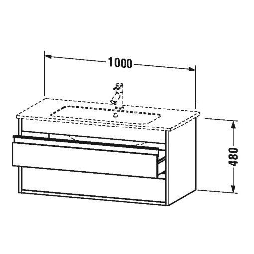 Тумба под раковину Duravit Ketho KT 6430 100x47,5 схема 1