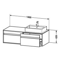 Тумба под раковину Duravit Ketho KT 6697 L/R/B 140x55 схема 4