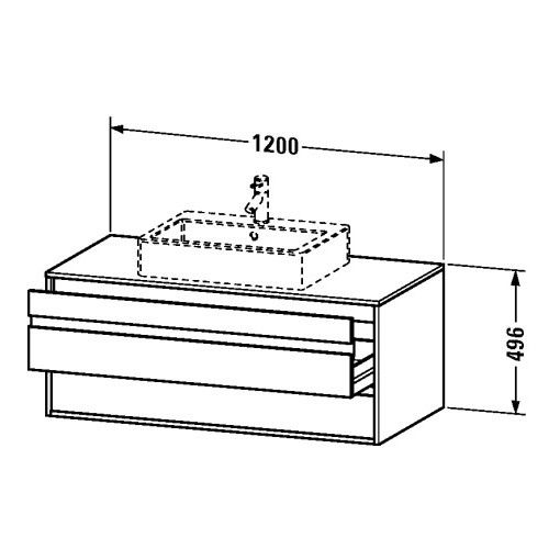 Тумба под раковину Duravit Ketho KT 6656 120x55 схема 1