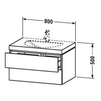 Тумба под раковину Duravit L-Cube LC 6905 N/O/T 80x54 схема 1