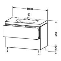 Тумба под раковину Duravit L-Cube LC 6911 N/O/T 100x54 схема 1