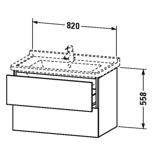 Тумба под раковину Duravit L-Cube LC 6265 82x46,9 схема 1