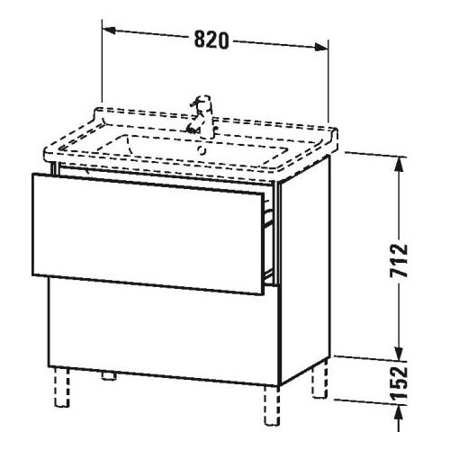 Тумба под раковину Duravit L-Cube LC 6609 82x46,9 схема 1