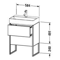 Тумба под раковину Duravit XSquare XS4453 58,4x39 схема 1