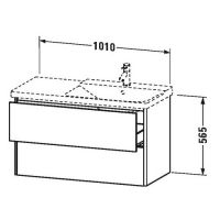 Тумба под раковину Duravit XSquare XS4188 101x47,3 схема 1