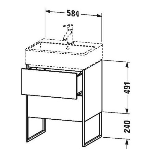 Тумба под раковину Duravit XSquare XS4473 58,4x46 ФОТО